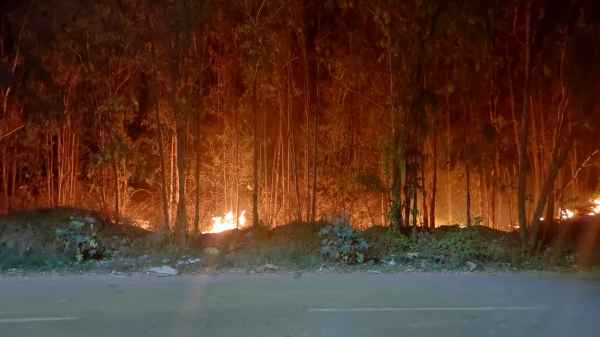 HelloChiku's tweet photo. Jungle burning near balagere village,Bengaluru.. 

#firestation #BBMP #banglore #balagere https://t.co/mKnpZBMud2