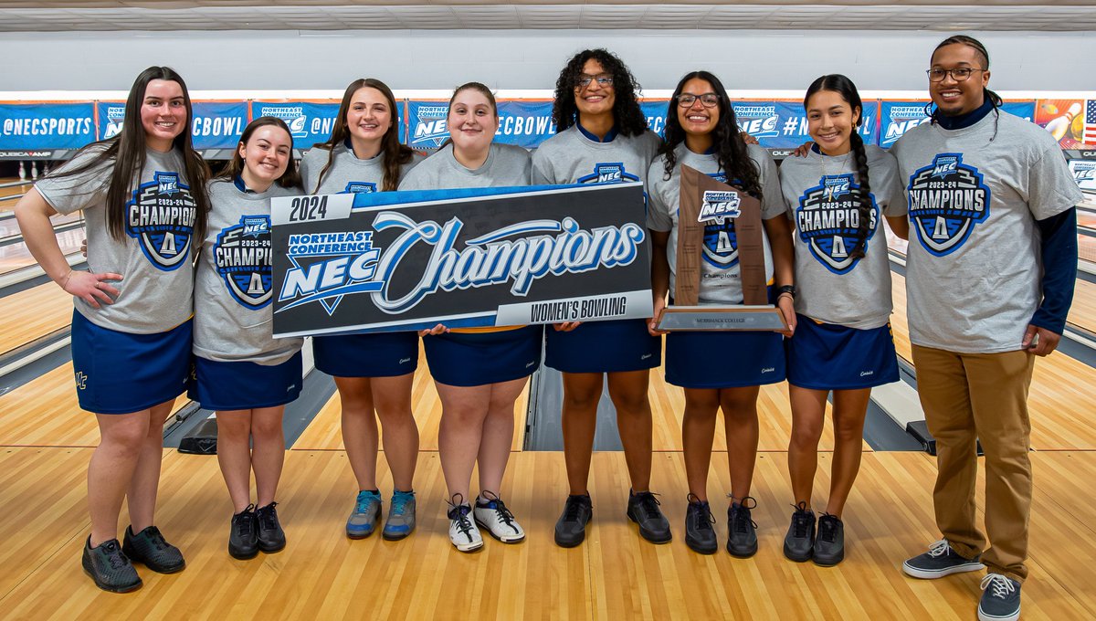 Merrimack women's bowling wins the @NECsports CHAMPIONSHIP and clinches their spot in the @NCAA tournament! 🏆🎳