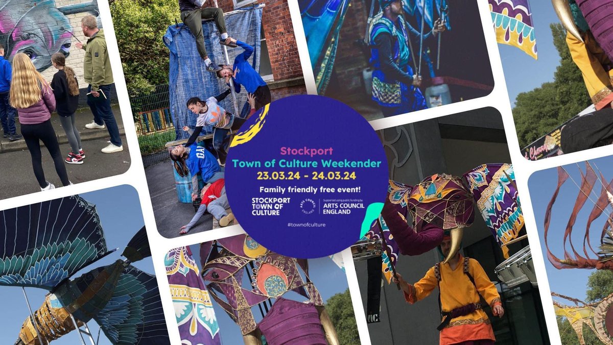 What a day!🤩 As we continued to celebrate and enjoy our Stockport Town of Culture Weekender we saw movement💃, art🎨 and heritage epitomised throughout our town centre with music continuing through the evening via a programme of laidback music curated by Leaf Promotions 🎶