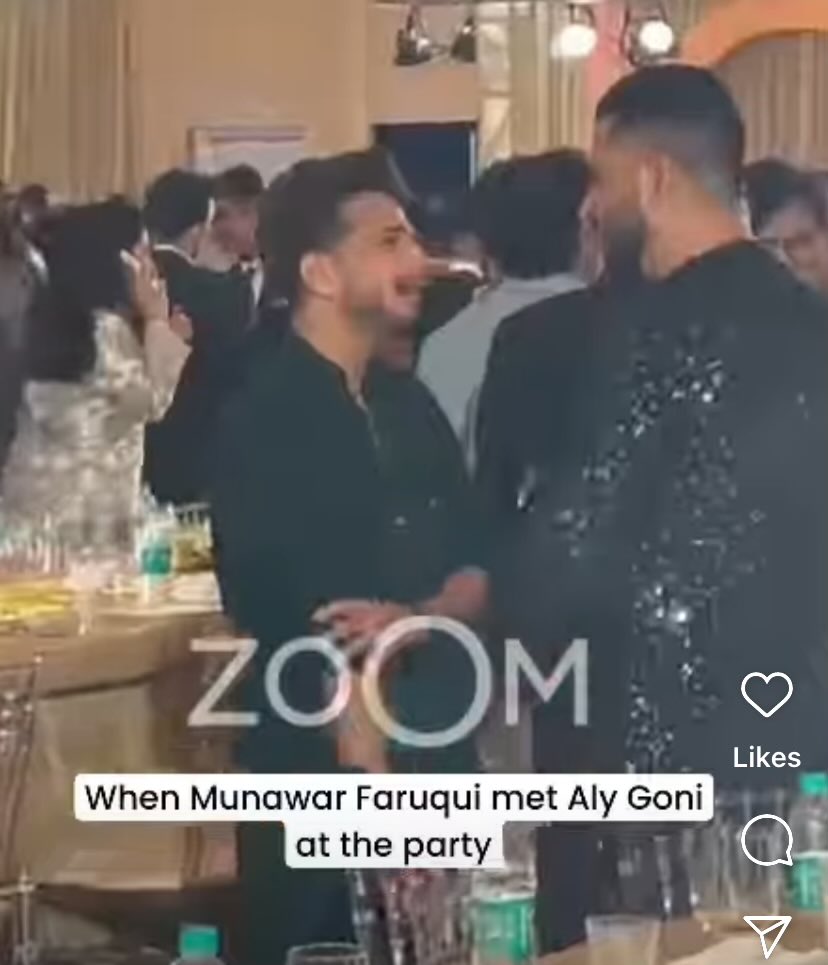 #AlyGoni made the first shout out when #MunawarFaruqui went to biggboss house @AlyGoni @munawar0018 So good to see them 😇