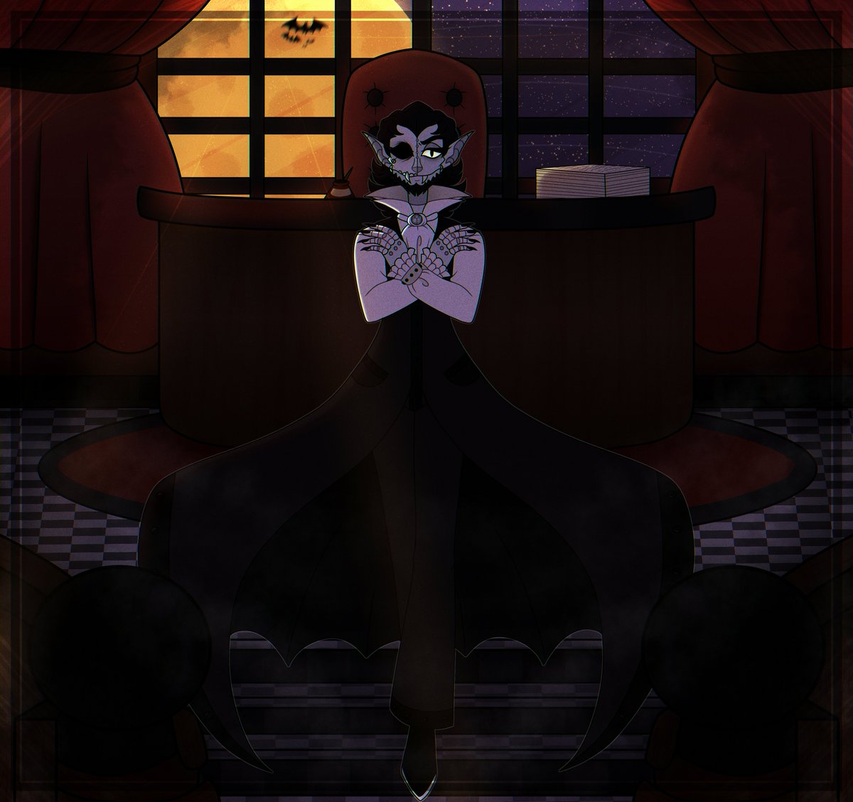 Vampyre_Artz's tweet photo. By wary, Toons, of the vampire the Skelecogs proclaim!
I am the undying Count Erclaim!
#toontown #toontowncorporateclash #counterclaim #digitalart #illustration #fanart #ttcc https://t.co/zHYfREC98b