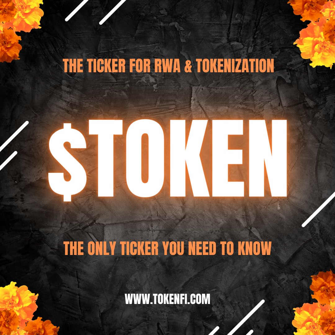 Tokenization & RWA season is heating up with #BlackRock starting to make moves to tokenize assets on chain 🔥

The only ticker you need to know is $TOKEN 🚀

- TokenFi Launchpad Mainnet Launch on 28th
- DWF as main market maker
- Low cap
- Led by the #FLOKI Core Team ⚡