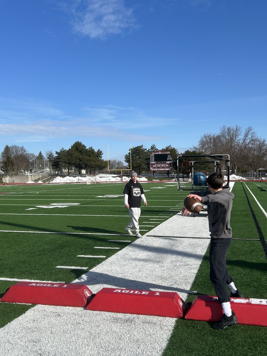 Now we go!!!! Our first training session is in the books. Two young QBs participated in a training session with @CarterStJohn2. As participating QBs complete training sessions throughout the spring and summer, please post photos and tag us.