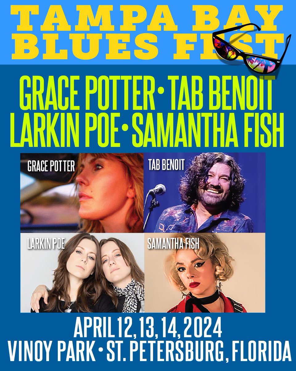 See you in April 12, 13, & 14 ! Tickets & VIP : tampabaybluesfest.com