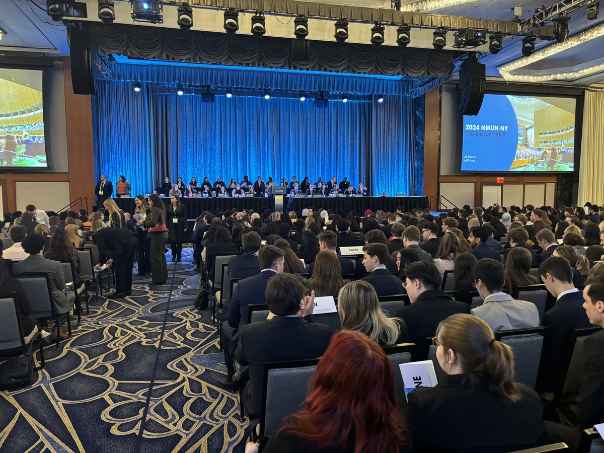 marcgdoucet's tweet photo. SMU Model UN delegation at the NMUN 2024 opening ceremonies. Looking forward to an intense week of diplomatic negotiations on some of the most pressing global issues. @SMArts_SMU @SMUAlumniHfx @smusahfx @smuprez https://t.co/DhoIxnk05a