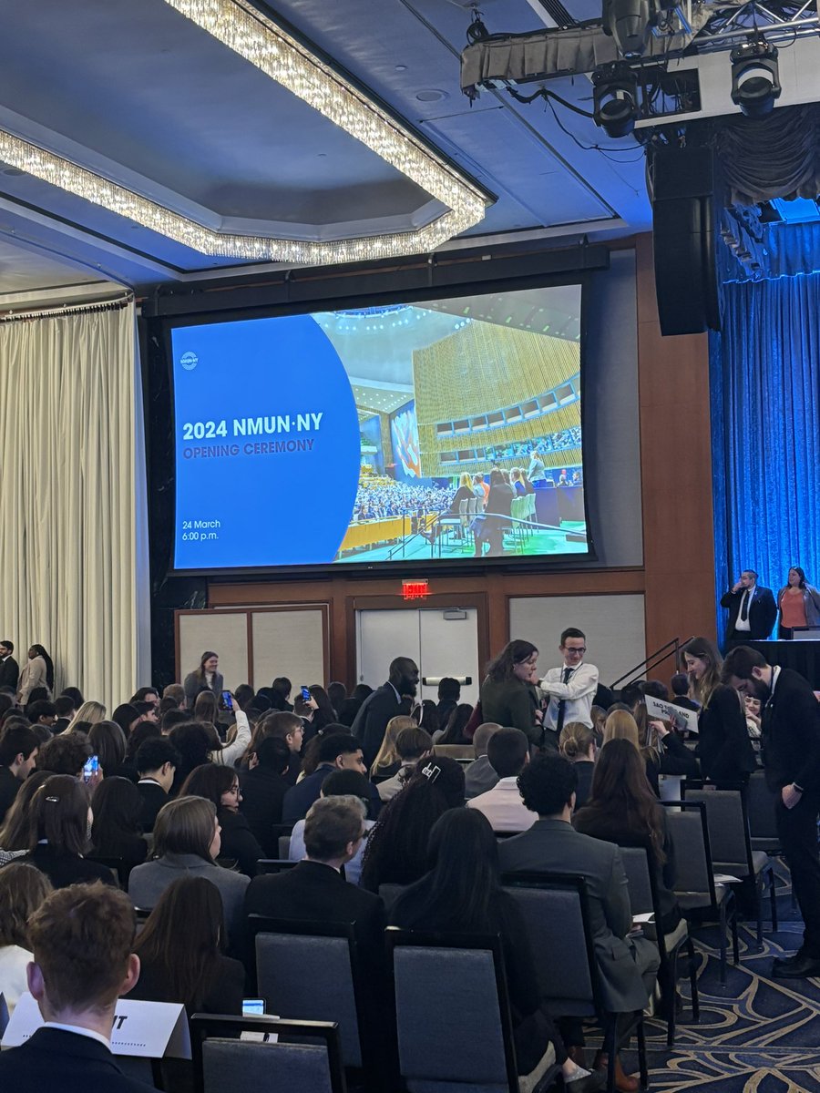 marcgdoucet's tweet photo. SMU Model UN delegation at the NMUN 2024 opening ceremonies. Looking forward to an intense week of diplomatic negotiations on some of the most pressing global issues. @SMArts_SMU @SMUAlumniHfx @smusahfx @smuprez https://t.co/DhoIxnk05a