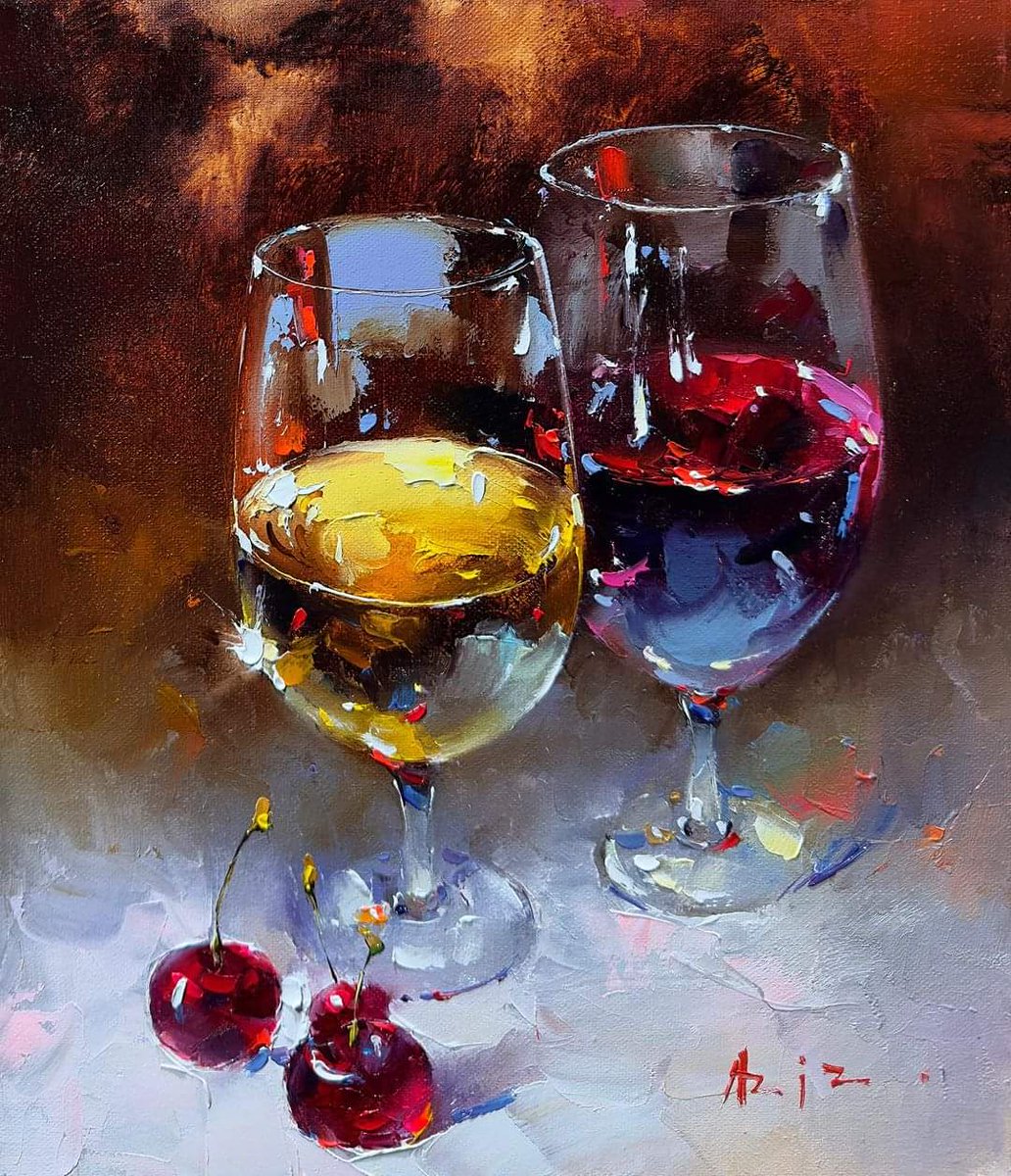 Painting by Aziz Sulaimanov. 🍷🍷🍒