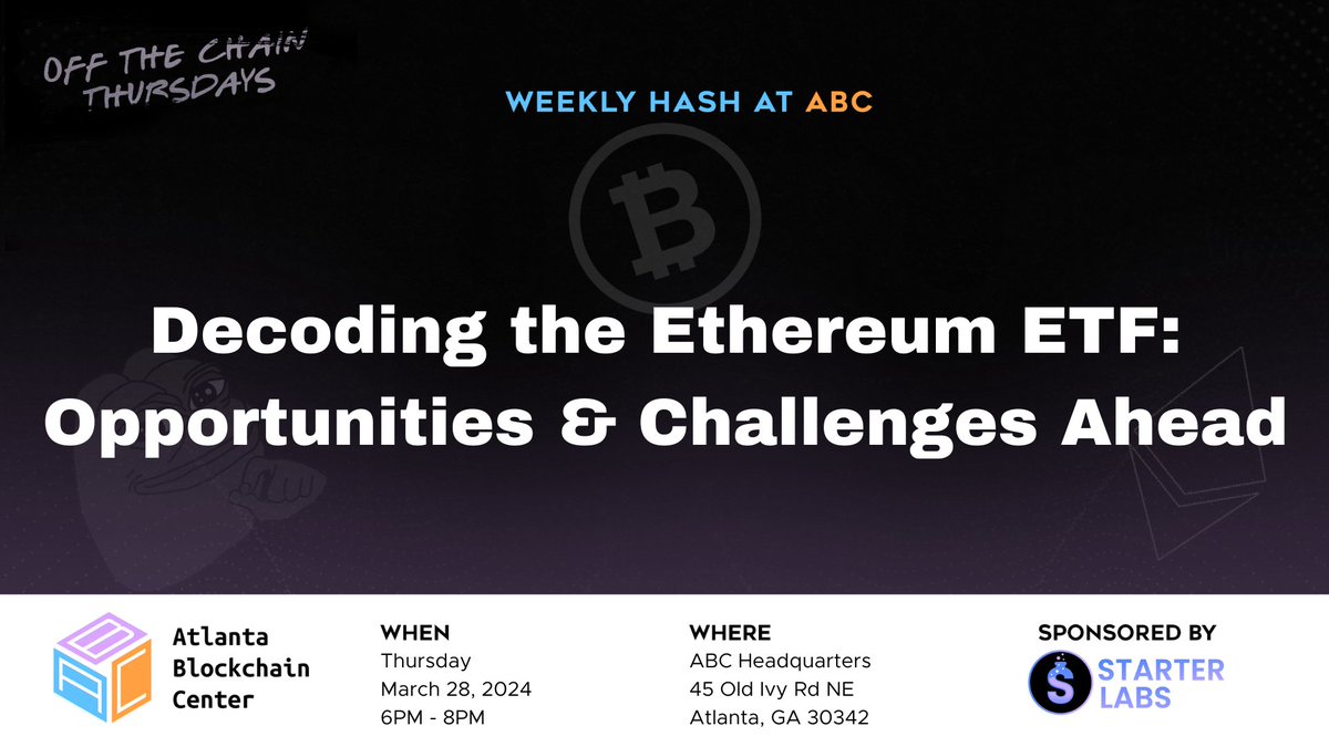 🚀 Join us for an insightful “Off the Chain Thursday” event dedicated to delving into the world of Ethereum Exchange-Traded Funds (ETFs). As the digital asset landscape evolves, Ethereum ETFs represent a significant opportunity for investors to gain exposure to the burgeoning