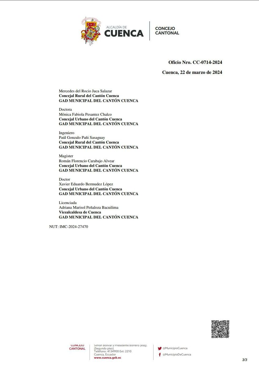 YA BASTA !! #Cuenca ❤️💛 merece respeto y ser atendida como el resto de ciudades y provincias del Ecuador 🇪🇨 
<a href="/tomebamba/">La Voz del Tomebamba</a> 
<a href="/elmercurioec/">Diario El Mercurio</a>