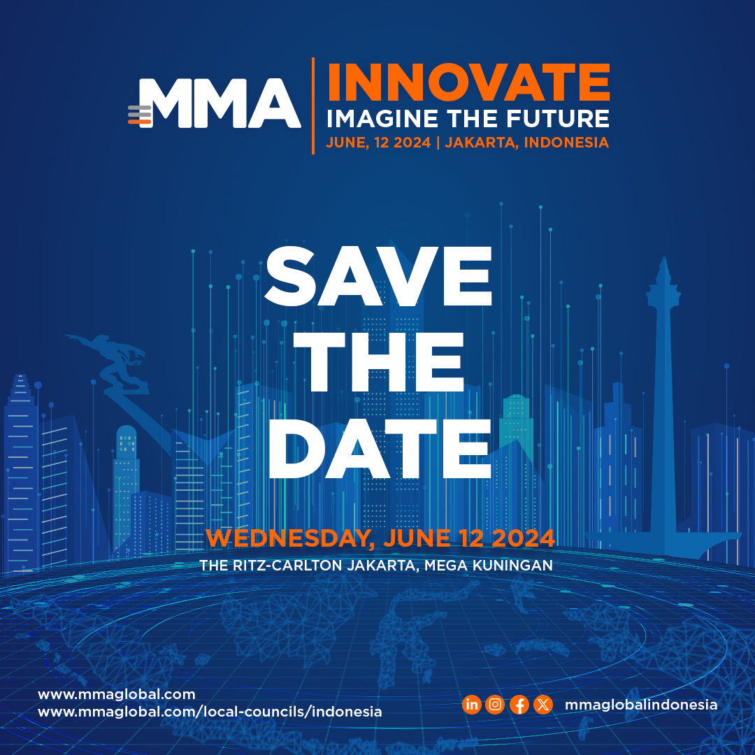 🚀 Save the Date! 🚀

MMA Innovate Conference & Expo 2024

Join us at The Ritz-Carlton Jakarta, Mega Kuningan on June 12, 2024.

Stay tuned for more details!

#MMAGlobal #MMAAPAC #MMAGlobalIndonesia #Marketing #Advertising #Conference #Expo #Konferensi #Pameran #MarketingExpo