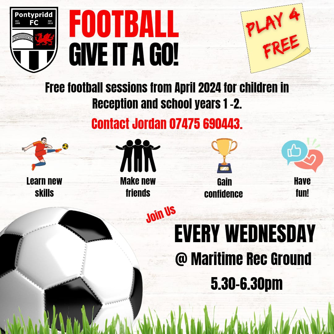 FREE FOOTBALL FOR THREE MONTHS!!!

We are looking to recruit new players for our U5/U6/U7 cohorts.

Offer open to children in Reception, Year 1 &amp; Year 2 in the current school year.

Play and do not pay during April, May &amp; June.