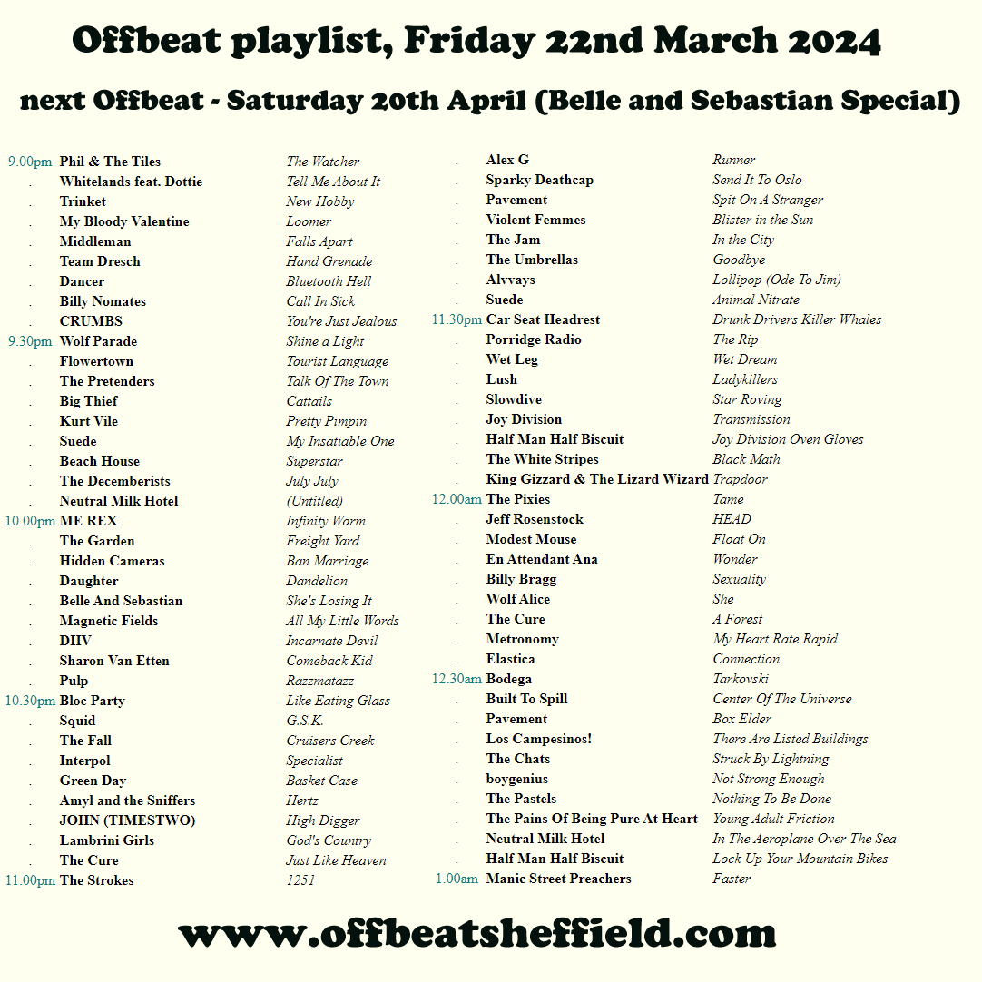 Offbeat indie night tweet media