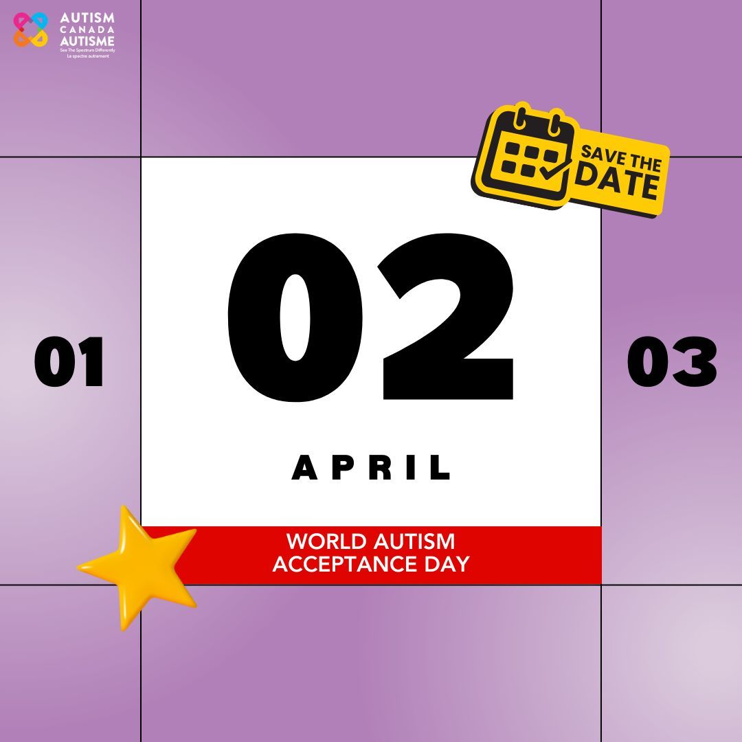 The countdown to World Autism Acceptance Day on April 2nd starts now! 🌎✨ Moving from awareness to acceptance is about embracing the diversity of individuals on the autism spectrum, recognizing their unique strengths, and promoting inclusivity. #AutismCanada #BetheChange