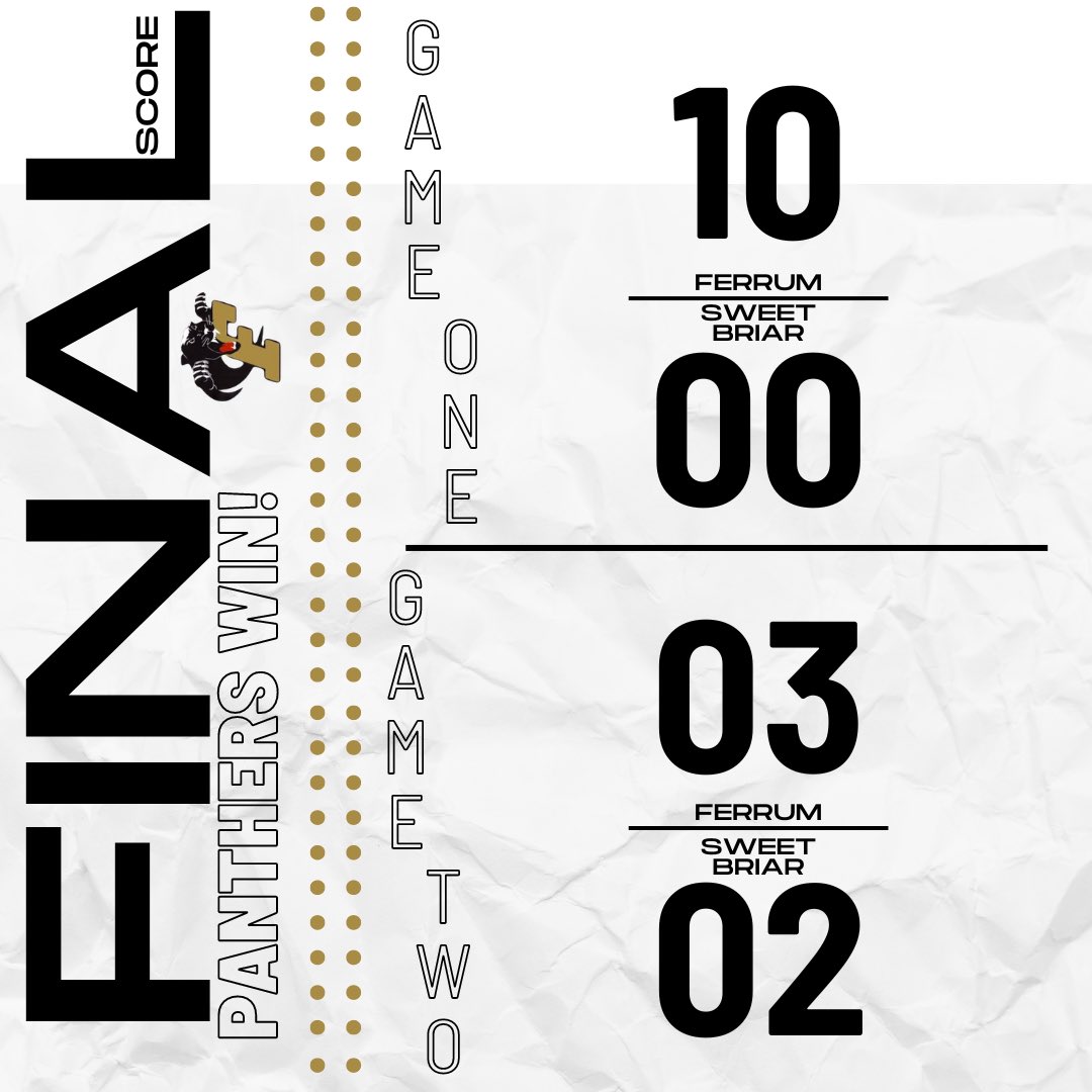 Ferrum College Softball starts off ODAC play 2-0. Two big team wins today!!