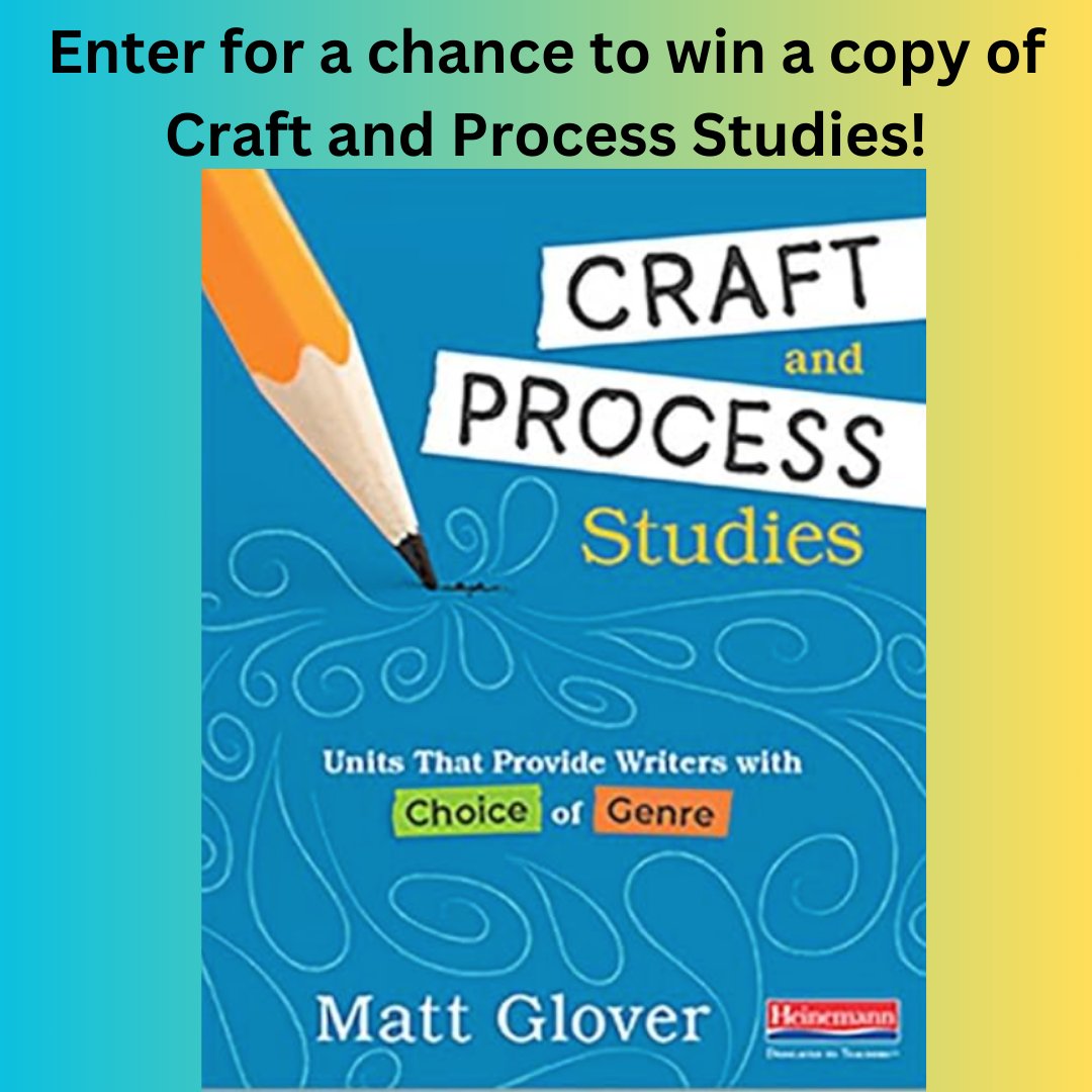 Enter for a chance to win a copy of Matt Glover's Craft and Process Studies! Implement ideas in this book and see engagement and proficiency go through the roof! #elemchat #elachat  #litchat #educoach #edadmin 
Click here to enter: 
anniepalmerconsulting.ck.page/2c076f260c