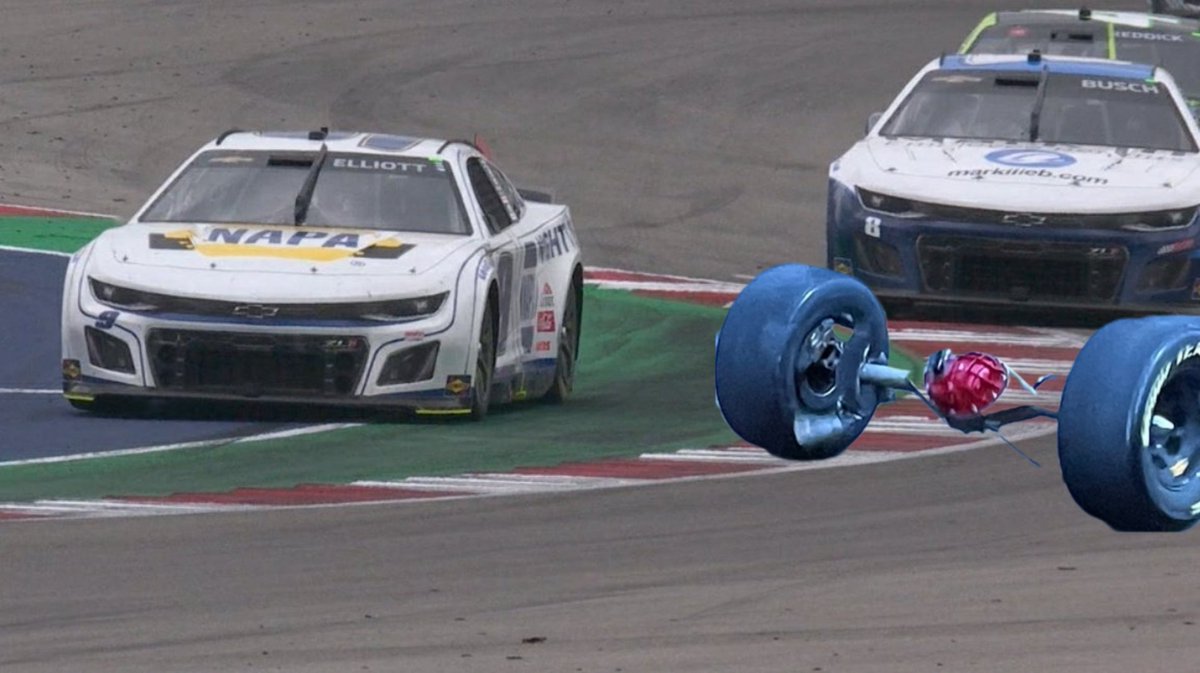 Why did Chase Elliott get a penalty? He swerved to miss the obvious debris on track #NASCAR