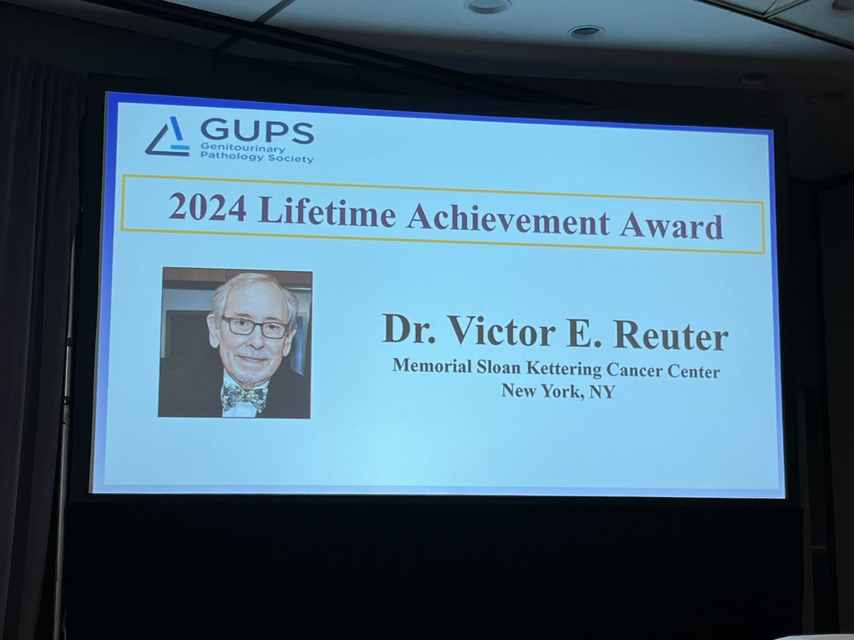 Lifetime Achievement Award @GU_Path_Society to our @MSKPathology colleague and leader, Dr Victor Reuter for his myriad contributions to advancing #gupath #USCAP2024