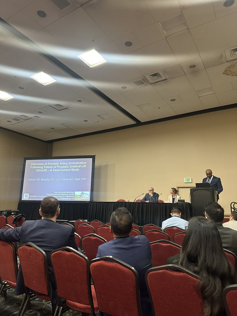 Fantastic presentation on “Outcomes of Prostate Artery Embolization Following Failure of UroLift” by Yonatan Babore of <a href="/Penn_IR/">PennIR</a> at #SIR24SLC

<a href="/PennRadiology/">Penn Radiology</a> <a href="/PennMedicine/">Penn Medicine</a> 
<a href="/SIRspecialists/">Society of Interventional Radiology</a>