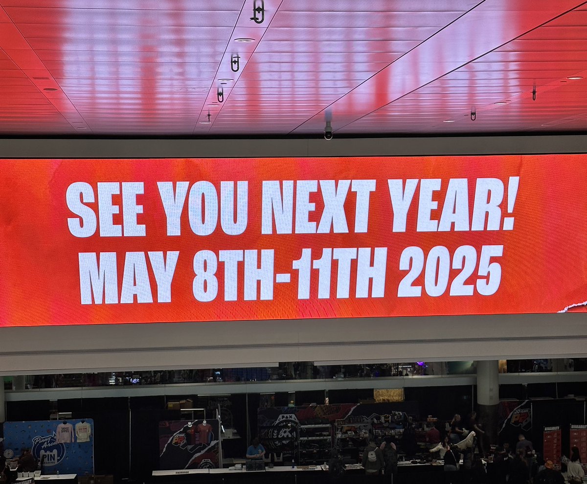 The show is nearly over, but PAX East 2025 dates have been revealed! May 8-11th, 2025! Warm PAX East!