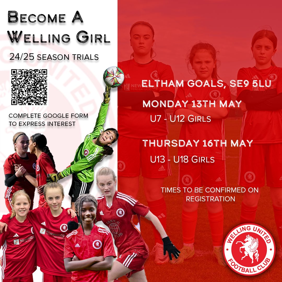 ⚽️ T R I A L S ⚽️

Trial season is upon us! 

We are hosting open trials for all of our age groups!

If you would like to become part of the Welling Football Family, register your interest here:

wellingunitedacademy.co.uk/news/welling-u…