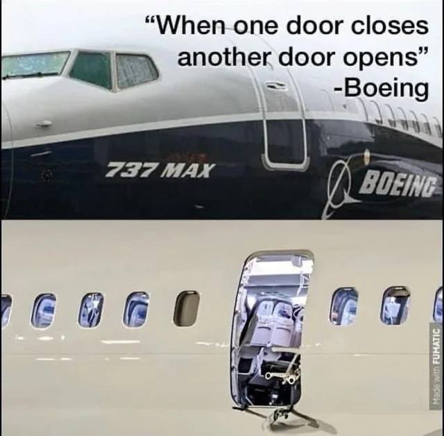 737wifhole's tweet photo. Strap in folks the BOEING team is just getting started. 

Make sure you fasten your seatbelts - you’re going to need it. 

It’s going to get drafty!! https://t.co/DMb8j6iP8i
