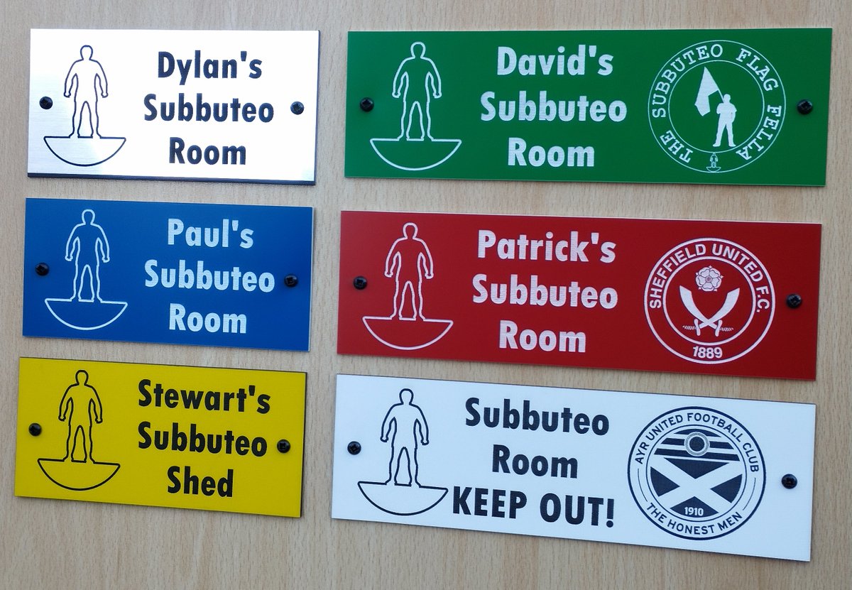 Personalised Acrylic Signs now available at: subbuteomill.co.uk/shop/Subbuteo-… Other sizes and designs available on request.