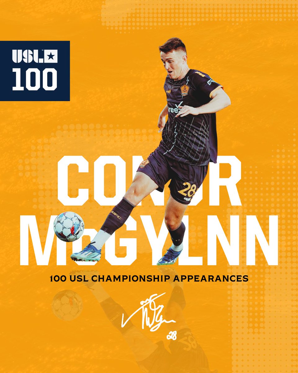 💯 Congratulations to Conor McGlynn for reaching 1️⃣0️⃣0️⃣ USL Championship appearances!

#WickedGoodPlayer | #RIFC ⚓