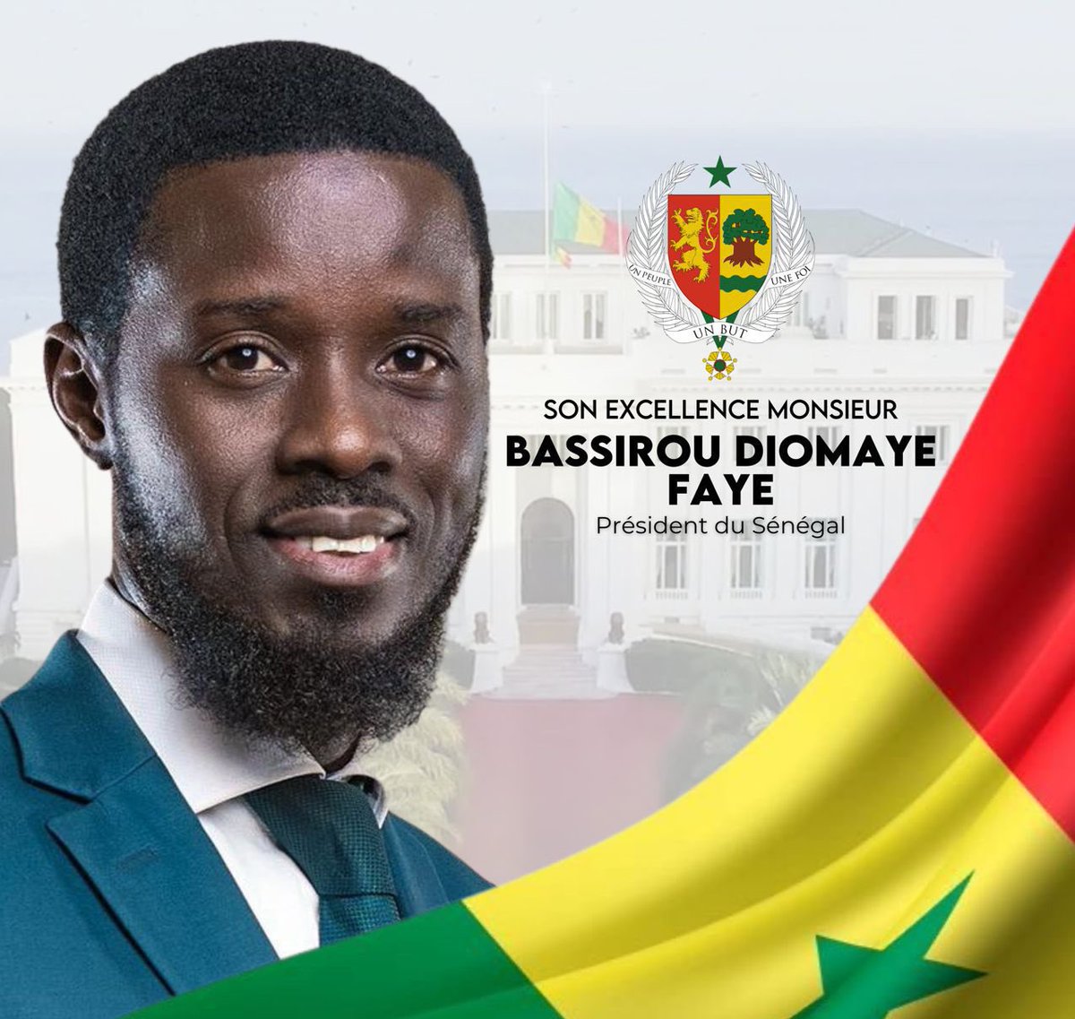 🇸🇳 #ALERTE | Bassirou #Diomaye Faye est élu Président de la République du #Senegal dès le 1er tour avec plus de 56% des voix. 

#AmadouBa arrive derrière avec plus de 31% des voix. #Diomaye_President 

#SenegalVote