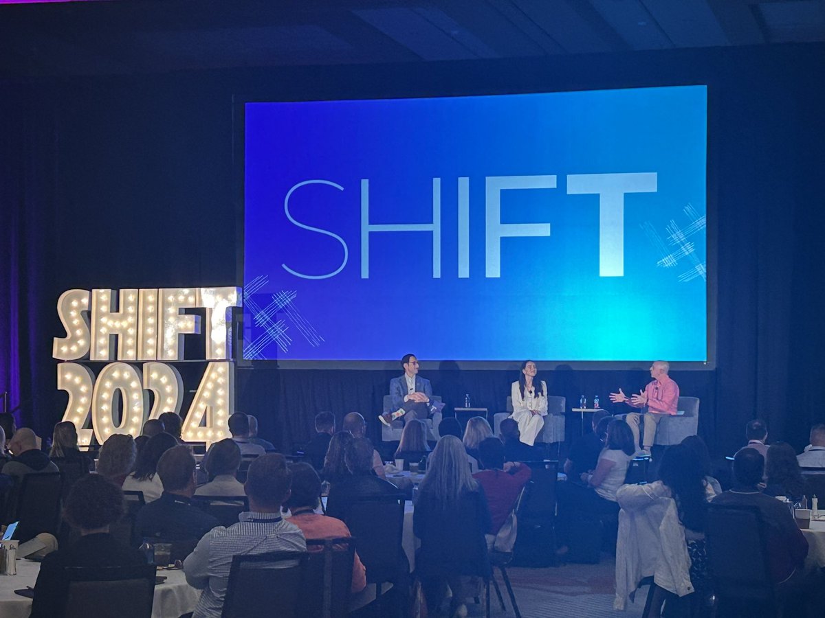 @AssetMapLLC CEO Adam Holt kicking off #shiftevent along with Breanna Blaney and @Ross__Marino. A fantastic conversation about human first advice.