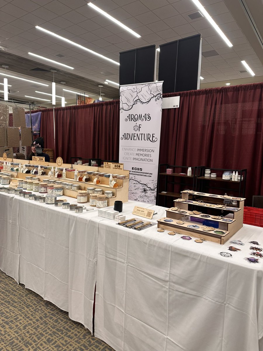 CraftyGamerShop's tweet photo. Just a couple hours left!
#thecraftygamer #convention #conventionbooth #conpic #garycon #lakegeneva #aromasofadventure #dndcandles #dndscents #dnd #dnd5e #garygygax https://t.co/ihiQ5qkfHO
