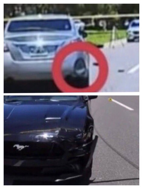 In court they claimed Nissan had no damages. Lies. There WAS a damage which was caused by the Mustang as Nissan suddenly swerved into the Mustang’s lane! Cameron never hit the victims! #cameronherrin #cameron_herrin_is_innocent #whoiscameronherrin