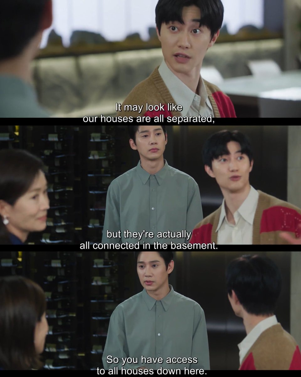 hmm apparently their basement is connected underground. Ppl can enter and search even when BaekHong isn't home. No wonder HW feels suffocated by the fam atmosphere. These parasites can freely come and go in the house, and whatever they say, the family believes👺#QueenOfTearsEp6