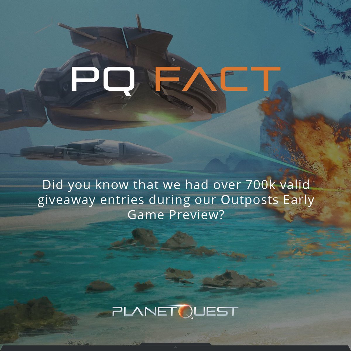 JoinPlanetQuest's tweet image. Today’s #PQFact is all about big numbers 🧮

Our #PQOutposts raffle was a pretty big success, all things considered. How big, you ask? 🤔

We had over 700k valid giveaway entries; that’s how big! 😮

A massive thank you to all who participated and made it a success ❤️‍🔥