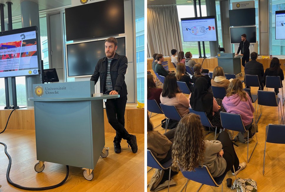 Last Friday @mfalandt joined @UniStemDay @UniUtrecht to share our lab's work @ERC_Research #Volumebio and his research experience! So nice to see all the curiosity and interest from the high school students present #STEMeducation #Unistemday2024 thanks @UUUIPS for organizing