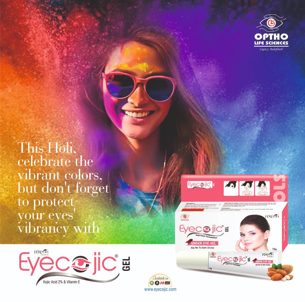 eyecojic's tweet image. Dazzle with colors this Holi, but protect your under-eye circles with Eyecojic, for eyes as vibrant as the festival!
.
.
.
.
#Holi, #undereye, #undereyegel