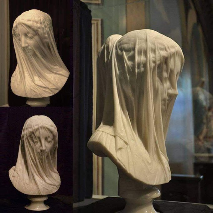 fasc1nate's tweet image. "Virgin with Veil" is an amazing 19th-century work by Italian sculptor Giovanni Strazza.

Notice the incredible detail on the veil making it appear transparent.