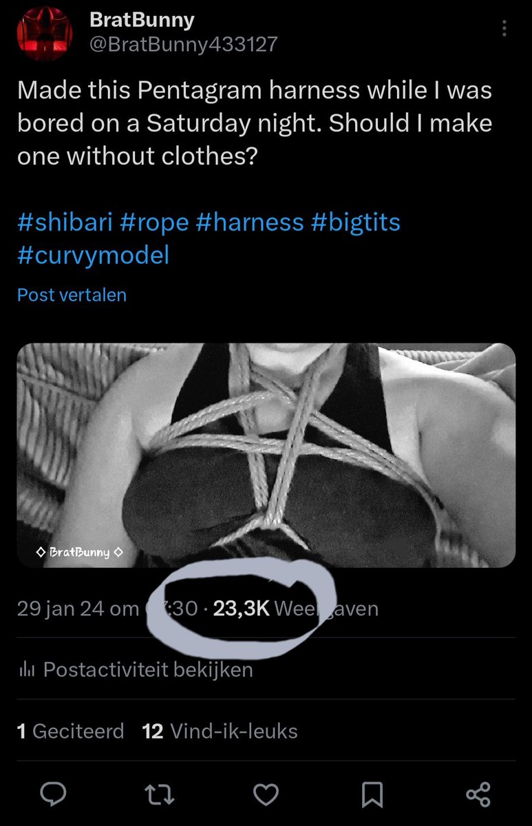 VixenKnots's tweet photo. Wow O.O' Can't believe my eyes! 23,3K! How did you guys do this!?! Insane!

End of this week I'll upload some new stuff ^_^.

#23k #shibari #ropeart #curvymodel #newstuffincoming https://t.co/QCXyIgrnAV