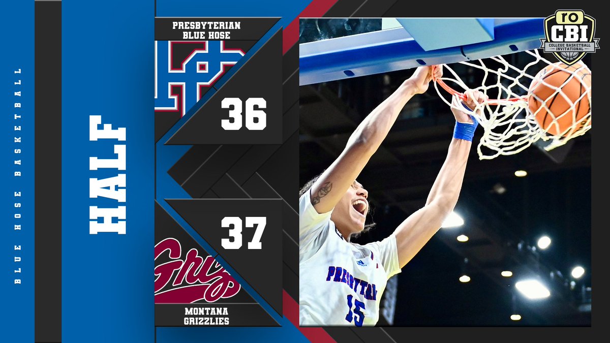 HALF | S. Teel with 12 pts. J. Pierce with 8 pts. K. Scott with 6 pts. K. Stewart with 5 pts. #GoBlueHose