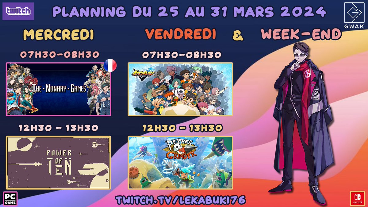 kabuk176's tweet photo. Planning tout frais : https://t.co/qdWxXosAeI
#InazumaElevenvictoryroad #PowerofTen #TheNonaryGames #zeroescape #fantrad #PepperGrinder #PCGames #NintendoSwitch #Twitch #Live #Stream #Gwak
Ty @AndrewR_Design https://t.co/t6iMMaXiTX