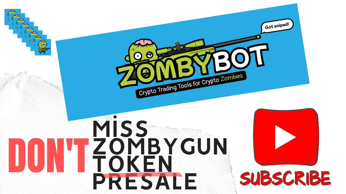 DONT MISS @ZombyGunBot PRESALE LET 12 HOURS YTD

youtu.be/18GowXfRPYw

#CryptoPreSale
#ICOInvesting
#TokenSale
#CryptoInvestment
#EarlyInvestor
#BlockchainProject
#CryptoCommunity
#Tokenomics
#InvestmentOpportunity
#CryptoStartup
