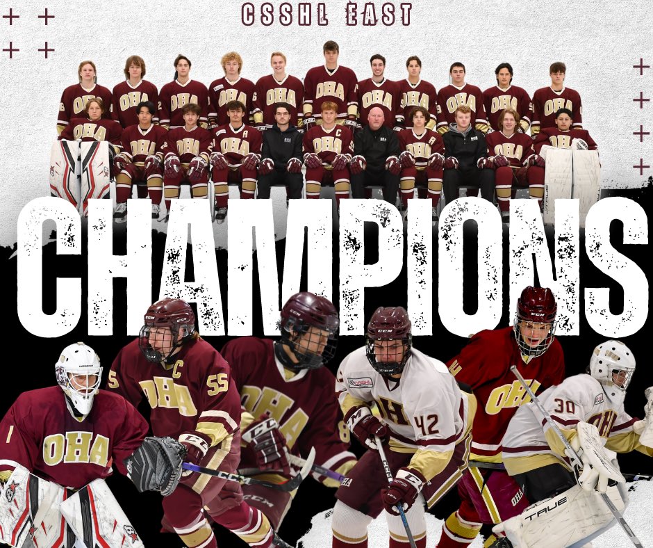 OHAMavericks's tweet photo. CSSHL CHAMPIONS

Your OHA Prep Boys are the 2024 CSSHL East Champions! Prep defeated Bishops College School 6-2 in the finals, Tak Hiraga with the GWG and goaltender Oliver Kiraly with the final goal of the game. 

OHA Prep went 24-4-0 on the season. Congratulations! https://t.co/Cc4MJSNHcY