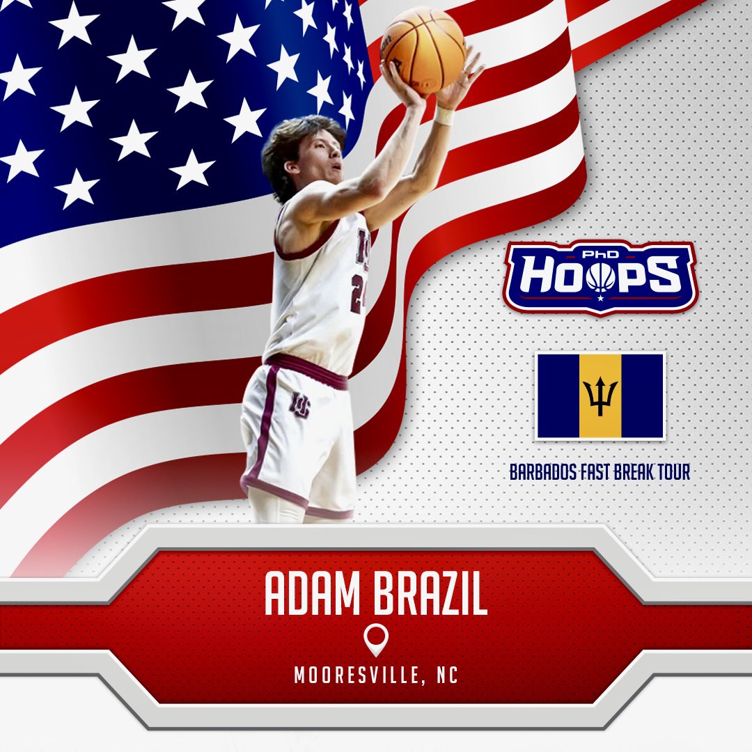 ADAM BRAZIL (NC) of Hampden-Sydney Basketball (@adambrazil24) is helping us near the finishing touches on our Senior Team playing in Barbados this July! Excited to compete against the best on the island! #PhDHoopsUSA 🏝️🇺🇸🏀