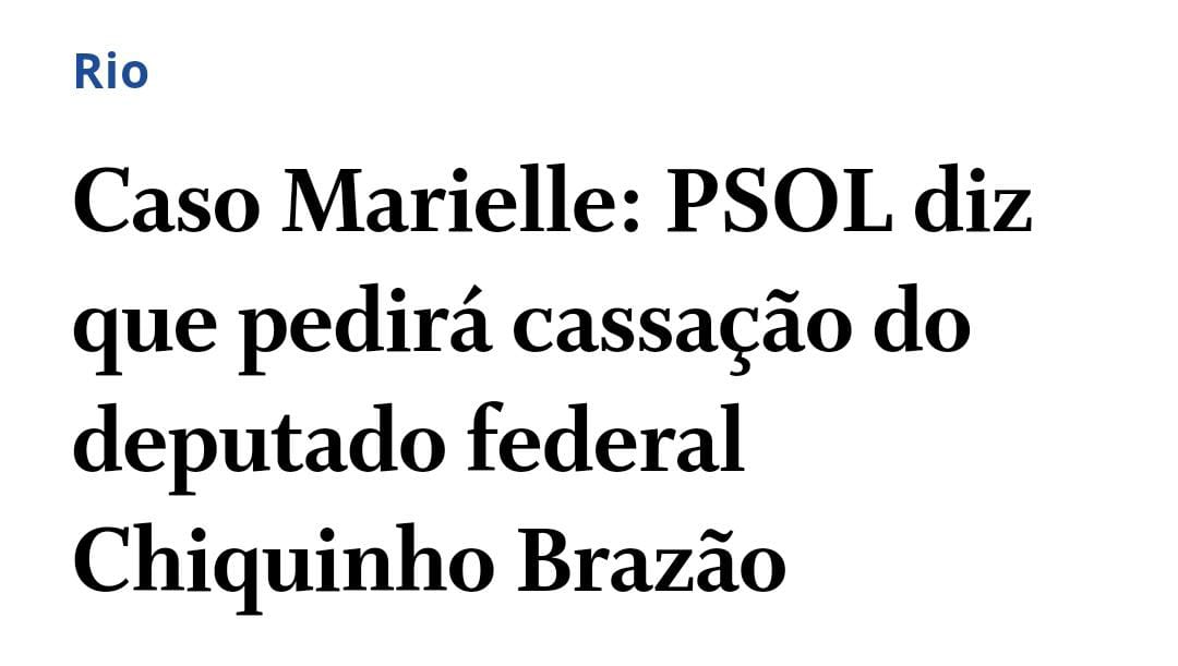 Nós exigimos justiça e punição a todos os envolvidos no assassinato de Marielle e Anderson. O PSOL vai pedir a cassação imediata do deputado federal Chiquinho Brazão!