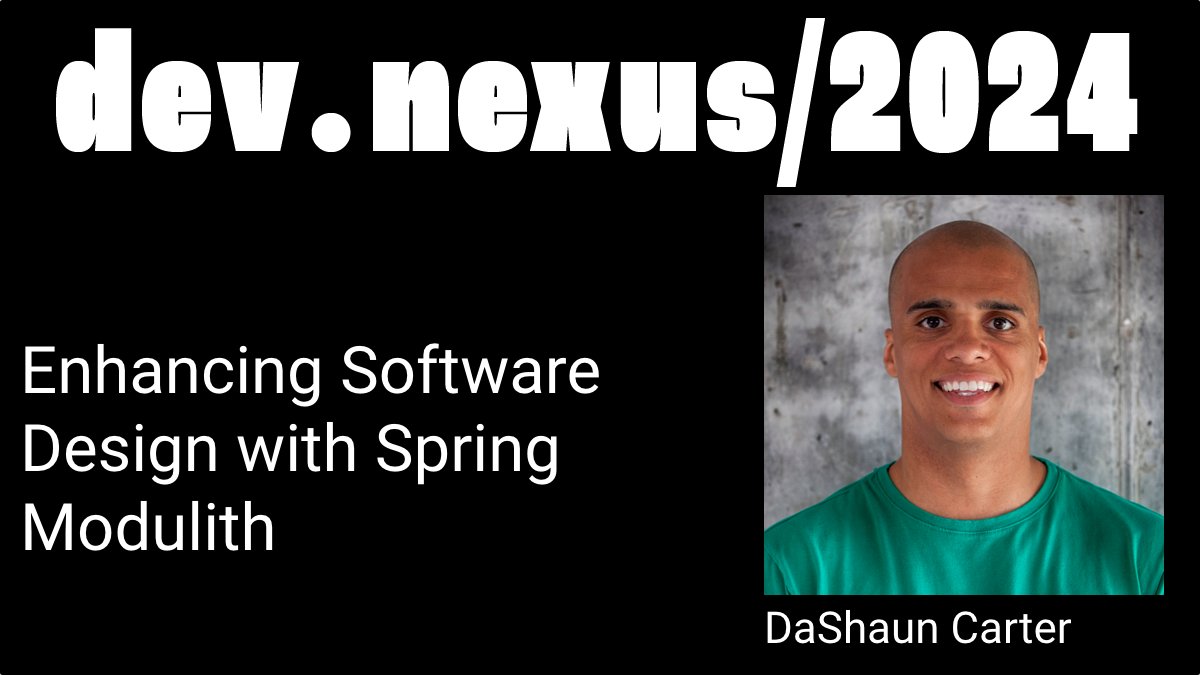 devnexus's tweet photo. The more tools the better! Enhancing Software Design with Spring Modulith by @dashaun will be a fire presentation! Don't miss it! Register Today! Atlanta USA April 9-11, 2024 https://t.co/Ssnr8fIafv