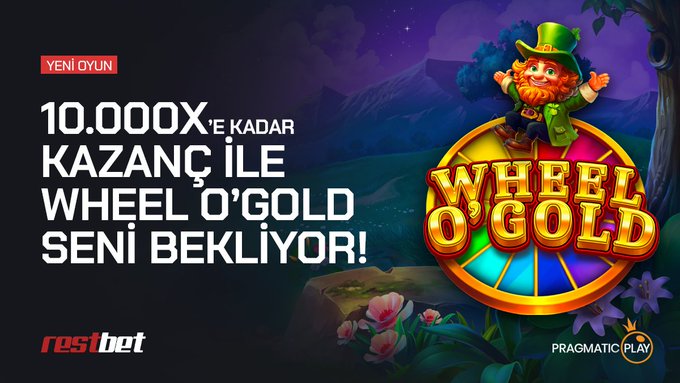 🍀 Yeni slot 10.000 X şansı ile geldi! 🤩 #PragmaticPlay'in yeni slotu Wheel O'Gold ile kazanmanın tadını çıkar! 🎰 Popüler slotlar #Restbet'te! 🎁 %300 Hoş Geldin Bonusu! 🔗 hizligiris.live/restbet