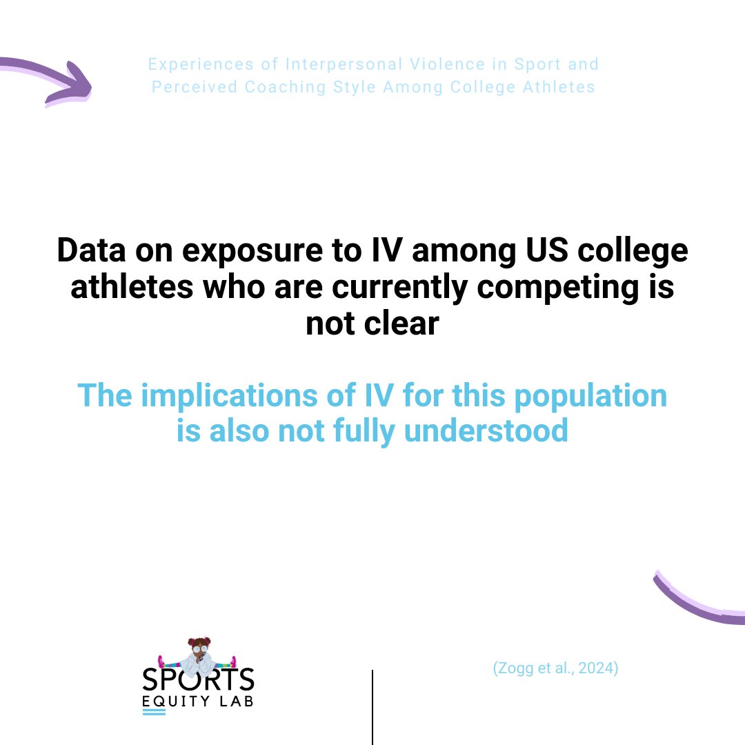 sportsequitylab's tweet photo. Interpersonal violence (IV) describes a range of abusive behaviors that athletes experience in different domains. Multiple reports reveal a high prevalence among elite athletes. However, the prevalence of IV among US college athletes and its consequences was not clear. https://t.co/JsO60CbeWi