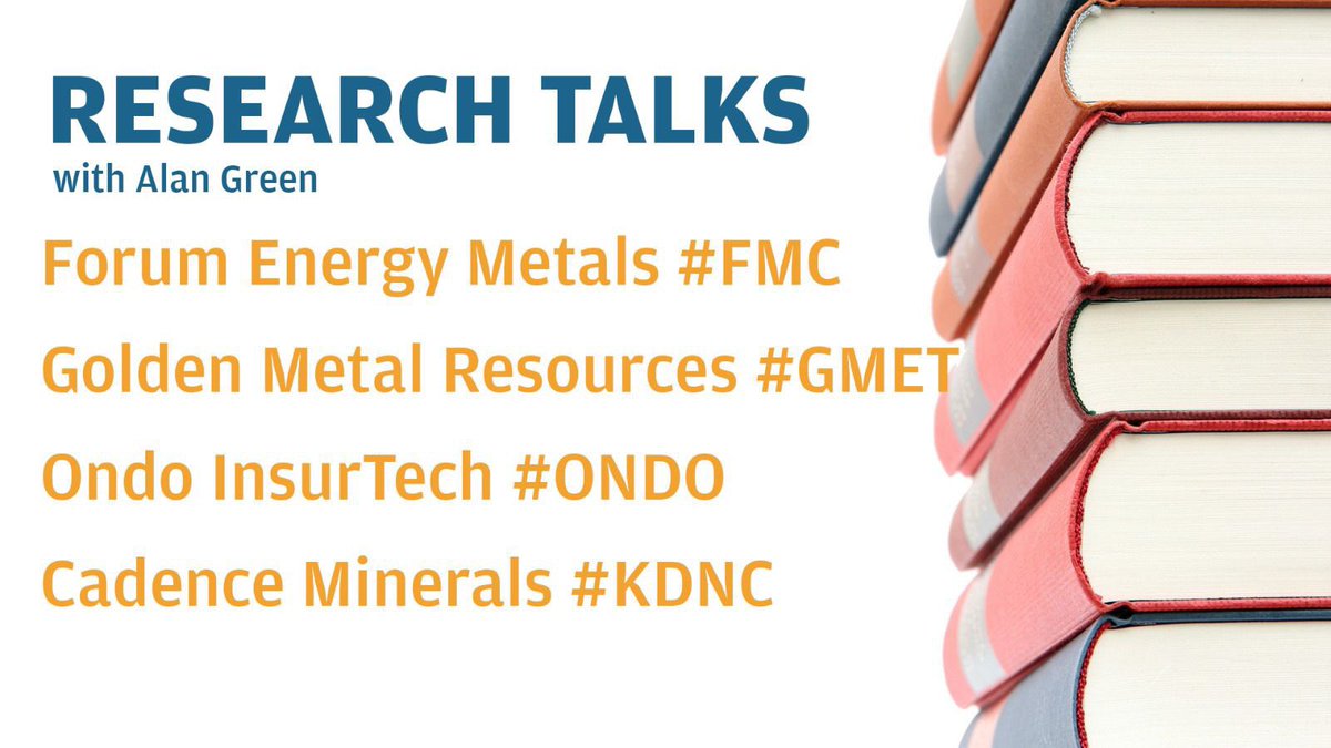 🎙 𝗥𝗘𝗦𝗘𝗔𝗥𝗖𝗛 𝗧𝗔𝗟𝗞𝗦 🎙 Tune into the latest #ResearchTalks @StockBoxMedia podcast with @MarkEJFairbairn & @Alan__Green @Brand_UK ⬇️ ▫️Forum Energy Metals @ForumEnergyMC #FMC ▫️Golden Metal Resources @GoldenMetalRes #GMET ▫️Ondo InsurTech @OndoPlc #ONDO…