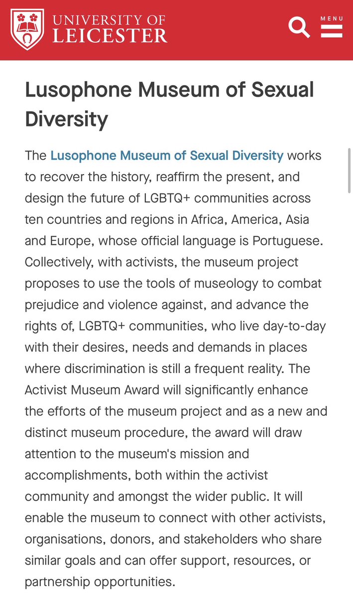 Three exceptional, inspiring museum projects - the Activist Museum Awardees 2024 - le.ac.uk/rcmg/research-… - we are so excited to learn more from them & share their work later this year 🙌🏼❤️🙌🏼❤️🙌🏼❤️