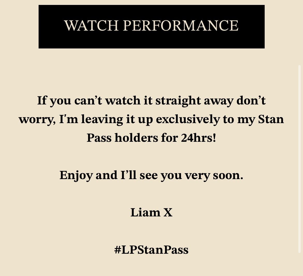 💌| Ya están llegando los correos con el link para la presentación exclusiva de Liam 

#LPStanPass