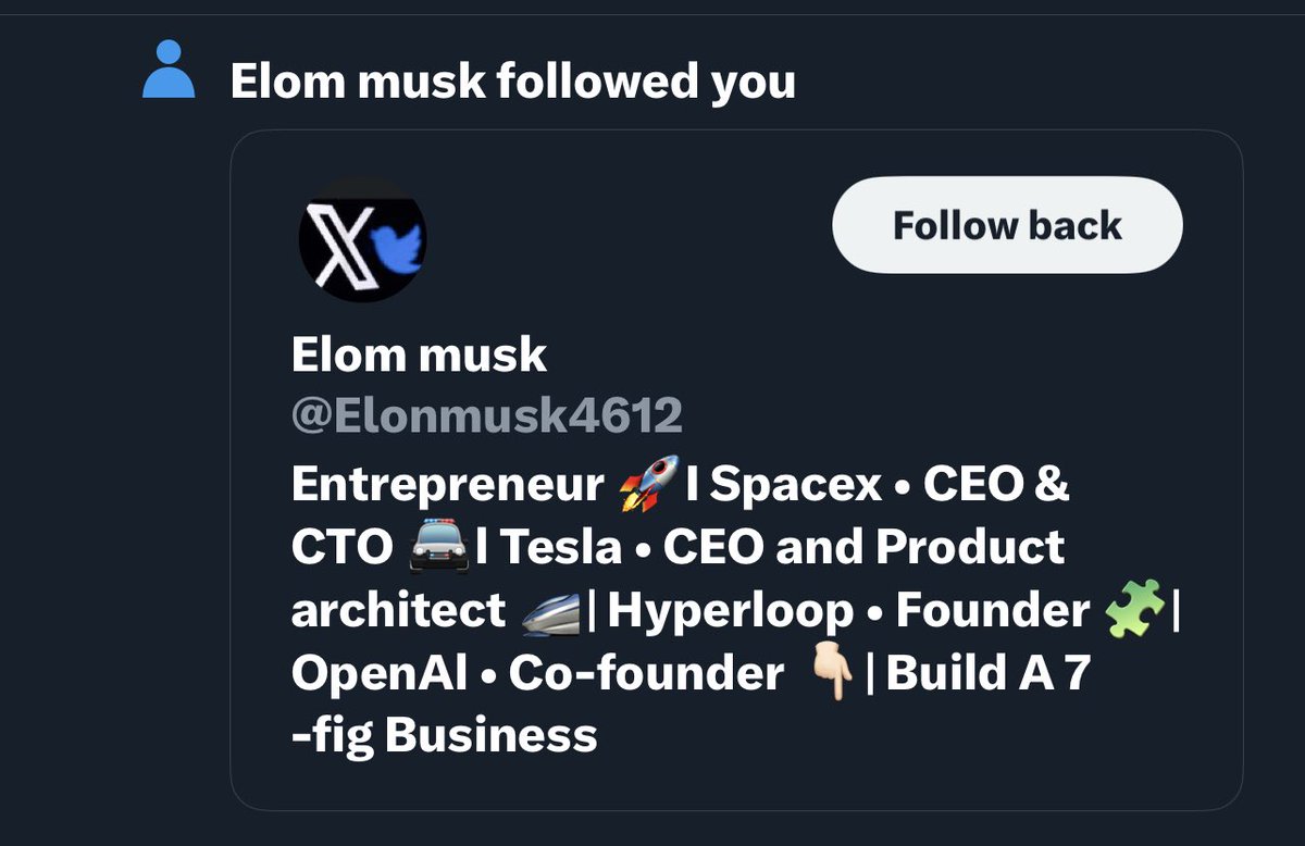 Oh wow, I never imagined @elonmusk would follow my little account 😂